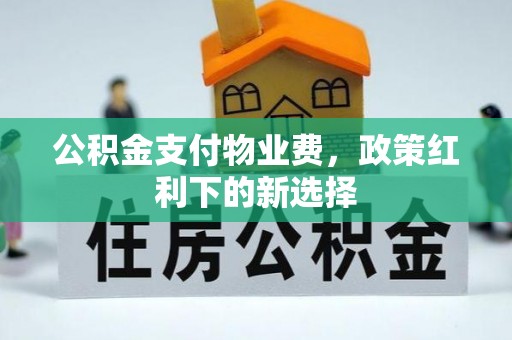 林甸公积金支付物业费，政策红利下的新选择