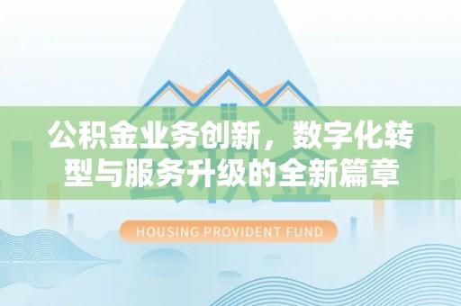 林甸公积金业务创新，数字化转型与服务升级的全新篇章