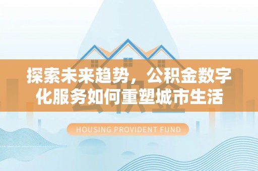 林甸探索未来趋势，公积金数字化服务如何重塑城市生活