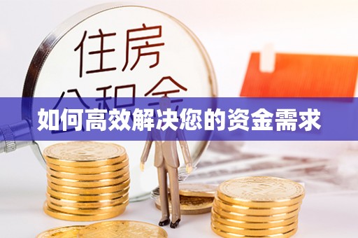 林甸如何高效解决您的资金需求